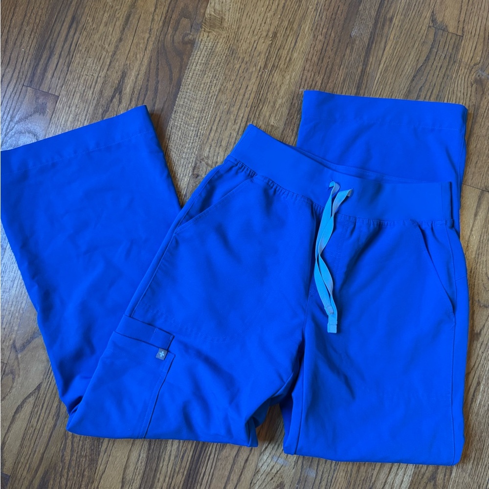 Figs High Waisted Isabel Wide Leg Royal Blue Women's Scrub Pants